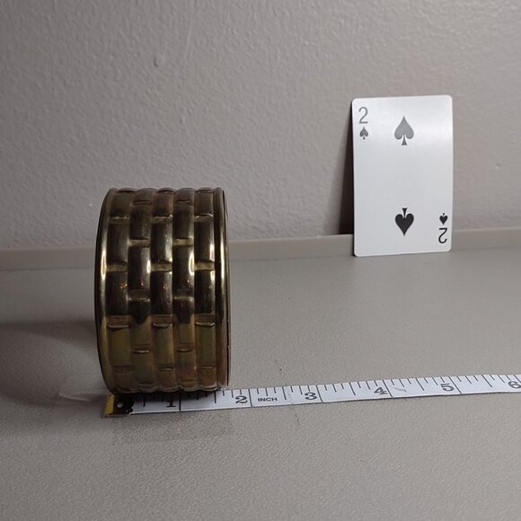 Vintage Wide Gold Tone 8 Inch  Metal Bangle - Picture 8 of 8